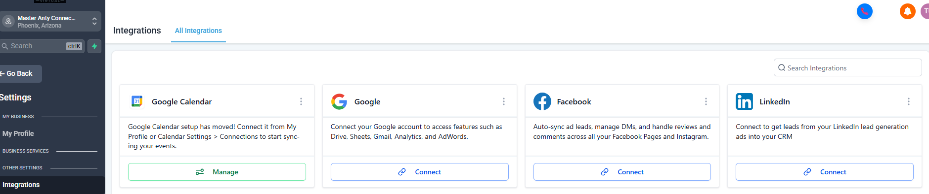 Look for Facebook integration
